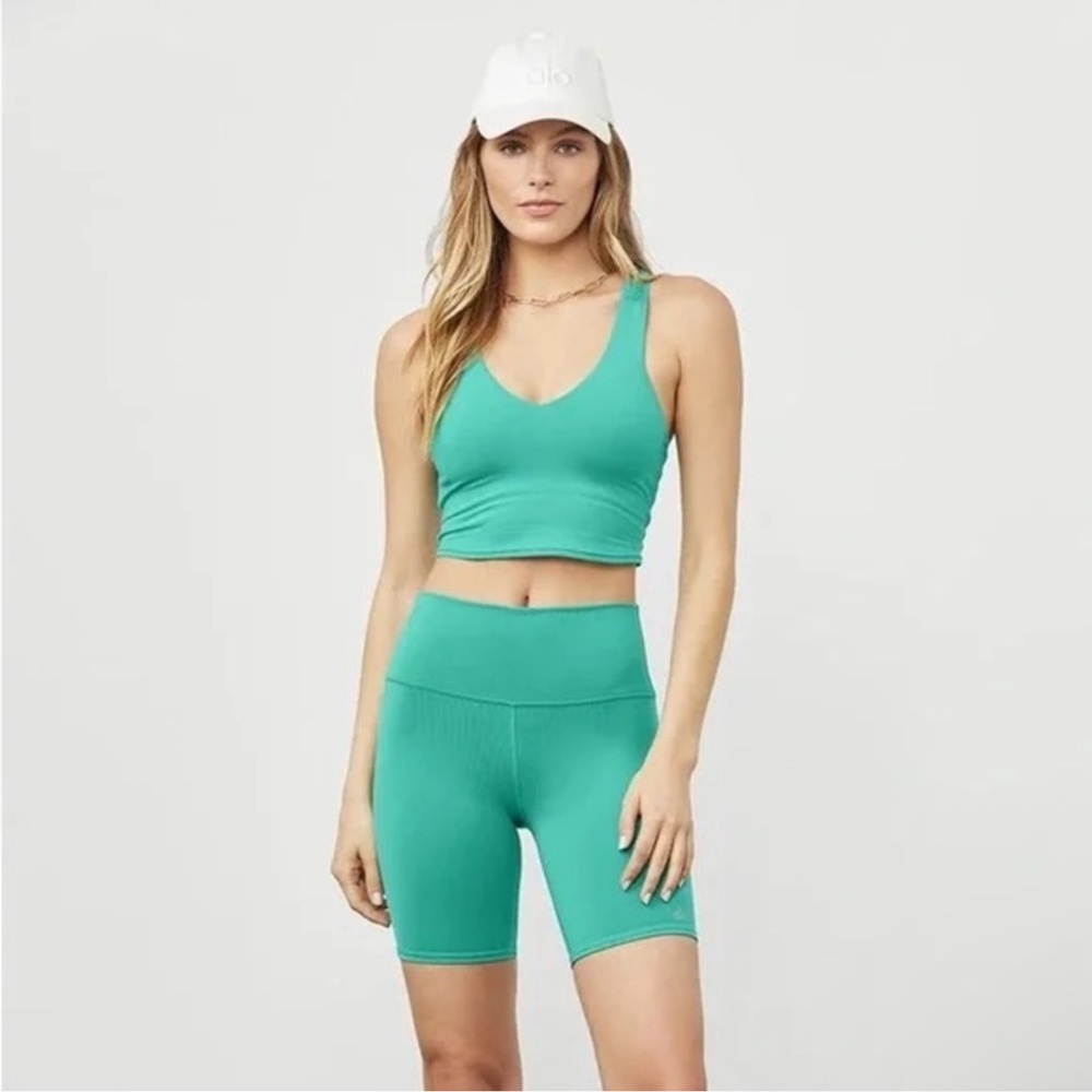Teal ALO yoga real bra tank